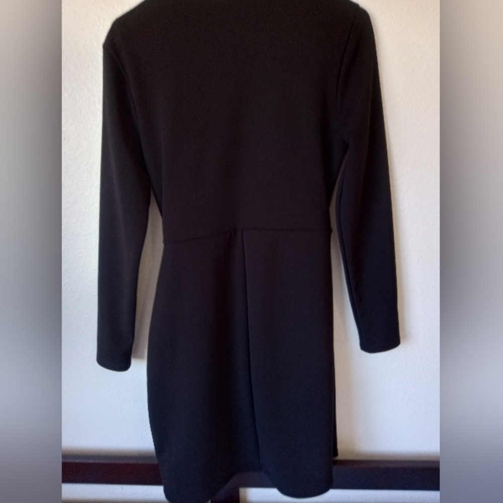 Elegant Black Wrap Dress,Size M - Picture 11 of 13